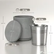 HOMCOM Măsuță Multifuncțională cu Găleată de Gheață 10L și Capac Gri Deschis | Aosom Romania 
