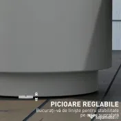 HOMCOM Măsuță Multifuncțională cu Găleată de Gheață 10L și Capac Gri Deschis | Aosom Romania 