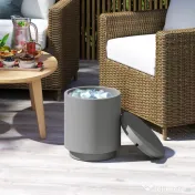 HOMCOM Măsuță Multifuncțională cu Găleată de Gheață 10L și Capac Gri Deschis | Aosom Romania 