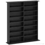 HOMCOM Mobilier Bibliotecă cu 16 Rafturi pentru 720 CD-uri din Lemn 106.5x24x126.3 cm Negru