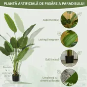 HOMCOM Plantă Artificială de 160 cm cu 10 Frunze din PEVA Verde cu Ghiveci, Ø16.5x13.5 cm | Aosom Romania 