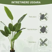 HOMCOM Plantă Artificială de 160 cm cu 10 Frunze din PEVA Verde cu Ghiveci, Ø16.5x13.5 cm | Aosom Romania 