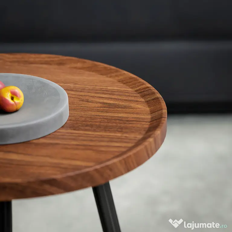 HOMCOM Set de 2 Măsuțe de Cafea Suprapunabile din Lemn și Metal | Aosom Romania
