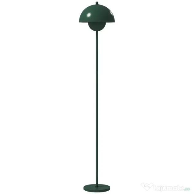 HOMCOM Lampă de Podea cu Abajur Semicircular și Întrerupător cu Pedală, Verde | Aosom Romania