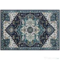 HOMCOM Covor Boho Antiderapant și Lavabil cu Fir Scurt 230x160cm Multicolor | Aosom Romania