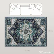HOMCOM Covor Boho Antiderapant și Lavabil, Scurt, pentru Living și Cameră, 230x160 cm, Multicolor