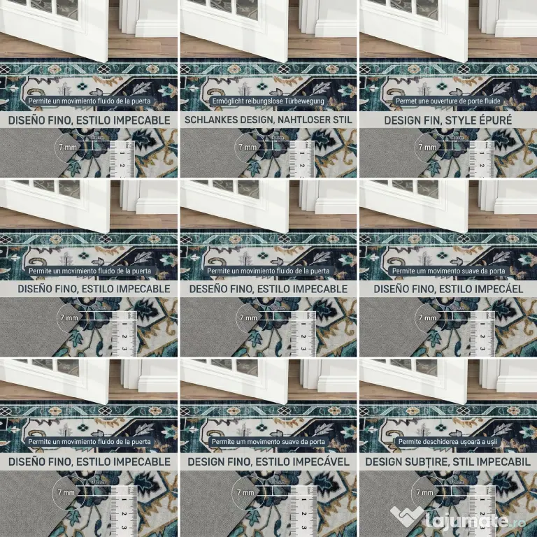 HOMCOM Covor Boho Antiderapant și Lavabil, Scurt, pentru Living și Cameră, 230x160 cm, Multicolor