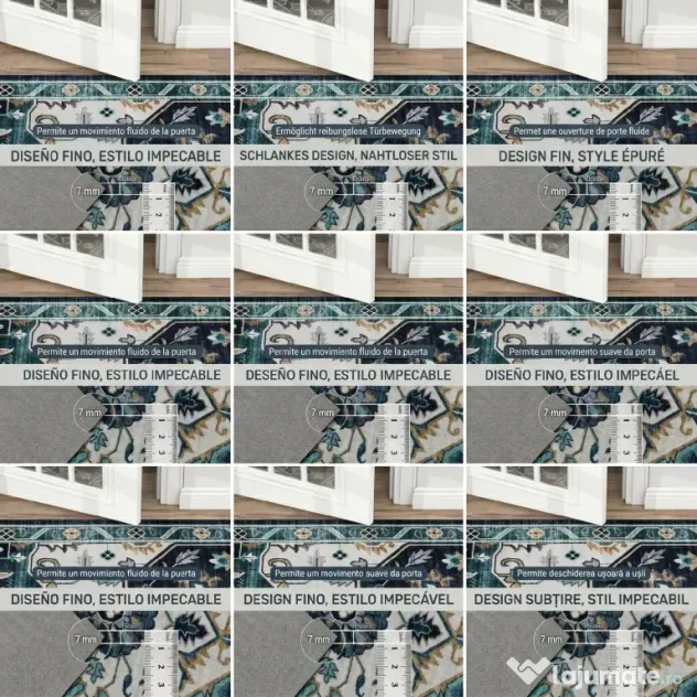HOMCOM Covor Boho Antiderapant și Lavabil, Scurt, pentru Living și Cameră, 230x160 cm, Multicolor