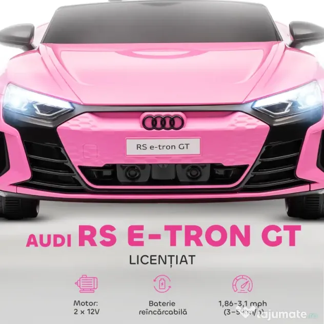 HOMCOM Mașină Electrică pentru Copii de 5 Ani cu Licență Audi cu Telecomandă Roz | Aosom Romania