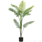HOMCOM Palmă Artificială Areca înaltă de 150 cm, Plantă Falsă Realistă pentru Interioare cu Vas, Decorațiune pentru Casă și Birou, Verde | Aosom Romania 
