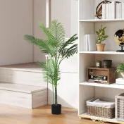 HOMCOM Palmă Artificială Areca înaltă de 150 cm, Plantă Falsă Realistă pentru Interioare cu Vas, Decorațiune pentru Casă și Birou, Verde | Aosom Romania 