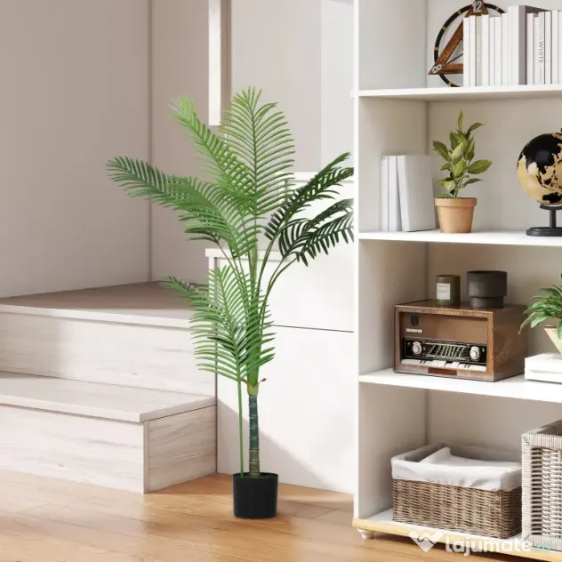 HOMCOM Palmă Artificială Areca înaltă de 150 cm, Plantă Falsă Realistă pentru Interioare cu Vas, Decorațiune pentru Casă și Birou, Verde | Aosom Romania