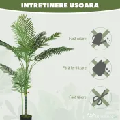 HOMCOM Palmă Artificială Areca înaltă de 150 cm, Plantă Falsă Realistă pentru Interioare cu Vas, Decorațiune pentru Casă și Birou, Verde | Aosom Romania 