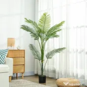 HOMCOM Palmă Artificială Areca înaltă de 150 cm, Plantă Falsă Realistă pentru Interioare cu Vas, Decorațiune pentru Casă și Birou, Verde | Aosom Romania 