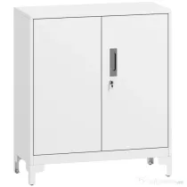 HOMCOM Mobilier de birou cu 3 rafturi, 2 uși și chei, 80x35x91 cm, Alb | Aosom Romania
