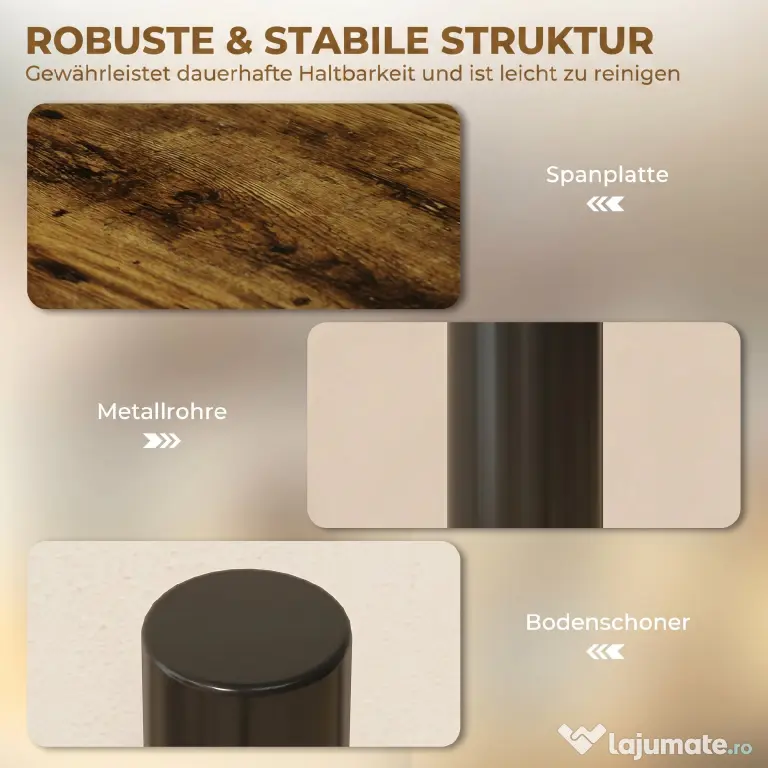 HOMCOM Raft de bucătărie cu 3 niveluri pivotante din lemn și oțel, Maro rustic | Aosom Romania