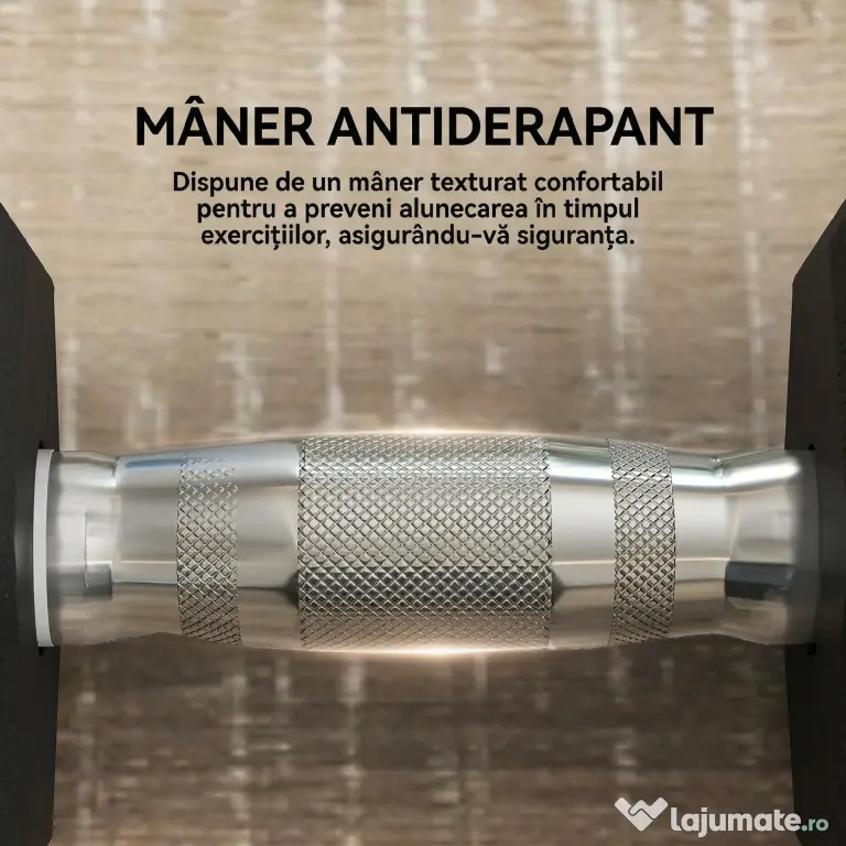 HOMCOM Gantere cu Mâner Zimțat, Fontă, 2 x 12,5 kg pentru Acasă, Sală, Antrenament Forță | Aosom Romania
