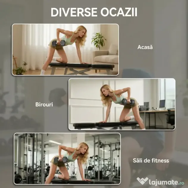 HOMCOM Gantere cu Mâner Zimțat, Fontă, 2 x 12,5 kg pentru Acasă, Sală, Antrenament Forță | Aosom Romania