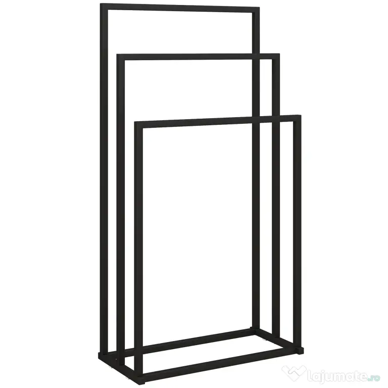 HOMCOM Suport pentru prosoape autoportant cu 3 brațe din oțel, 45x21.5x85 cm