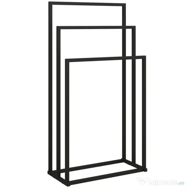 HOMCOM Suport pentru prosoape autoportant cu 3 brațe din oțel, 45x21.5x85 cm