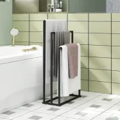 HOMCOM Suport pentru prosoape autoportant cu 3 brațe din oțel, 45x21.5x85 cm