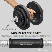 SPORTNOW Greutăți pentru Sală 2 în 1 de 42 kg cu 14 Discuri, Bară de Greutăți și Haltere, din Oțel, 180x24x24 cm, Negru | Aosom Romania