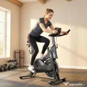 SPORTNOW Bicicletă Fitness pentru Acasă, Bicicletă de Interior cu Rezistență Magnetică Silențioasă, Șa și Ghidon Reglabile | Aosom Romania