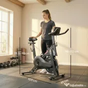 SPORTNOW Bicicletă Fitness pentru Acasă, Bicicletă de Interior cu Rezistență Magnetică Silențioasă, Șa și Ghidon Reglabile | Aosom Romania
