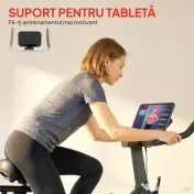 SPORTNOW Bicicletă Fitness pentru Acasă, Bicicletă de Interior cu Rezistență Magnetică Silențioasă, Șa și Ghidon Reglabile | Aosom Romania