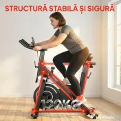 SPORTNOW Bicicletă Fitness pentru Acasă, Bicicletă de Interior cu Rezistență Magnetică Silențioasă, Șa și Ghidon Reglabile | Aosom Romania