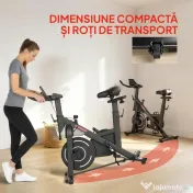 SPORTNOW Bicicletă Fitness pentru Acasă, Bicicletă de Interior cu Rezistență Magnetică Silențioasă, Șa și Ghidon Reglabile | Aosom Romania
