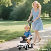 AIYAPLAY Mașină de Călărit pentru Copii 1-3 Ani Convertibilă în Cărucior cu Licență Mercedes, 91x40x83 cm, Alb | Aosom Romania 