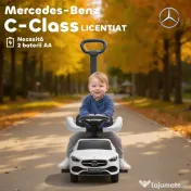 AIYAPLAY Mașină de Călărit pentru Copii 1-3 Ani Convertibilă în Cărucior cu Licență Mercedes, 91x40x83 cm, Alb | Aosom Romania 
