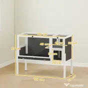 PawHut Cușcă pentru Iepuri de Interior Convertibilă, Căsuță Ridicată din Lemn cu Tavă Detașabilă și Acoperiș Rabatabil, pentru Hamsteri Sirieni, Gerbili și Porcușori de Guineea, Gri | Aosom Romania