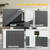 PawHut Cușcă pentru Iepuri de Interior Convertibilă, Căsuță Ridicată din Lemn cu Tavă Detașabilă și Acoperiș Rabatabil, pentru Hamsteri Sirieni, Gerbili și Porcușori de Guineea, Gri | Aosom Romania