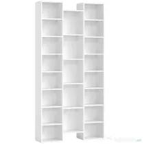 HOMCOM Bibliotecă Modernă din Lemn Înaltă 181 cm cu 21 Compartimente și 10 Rafturi Reglabile, Alb