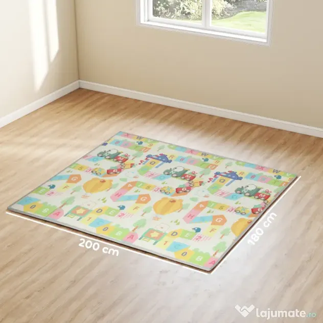 AIYAPLAY Covoraș pentru copii cu literele alfabetului și suprafață impermeabilă din XPE, multicolor, 194x176.5x1.5 cm | Aosom Romania