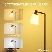 HOMCOM Lampă de podea LED cu cap rotativ la 350°, Reglare a temperaturii culorii 3000K/4000K/6500K, Negru | Aosom Romania 