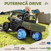 AIYAPLAY Mașină Electrică pentru Copii 12V cu Telecomandă, Suspensii, Portbagaj și Muzică, Vârsta 3-8 Ani, Verde | Aosom Romania