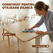 HOMCOM Masă Pliabilă pentru 2-6 Persoane, Extensibilă, Efect de Lemn, Finisaj Natural | Aosom Romania 