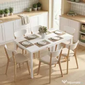 HOMCOM Masă de Sufragerie Extensibilă 80-120 cm pentru 4-6 Persoane, Masă Economisitoare de Spațiu cu Extensie Glisantă, Natural | Aosom Romania 