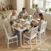 HOMCOM Masă de Sufragerie Extensibilă 80-120 cm pentru 4-6 Persoane, Masă Economisitoare de Spațiu cu Extensie Glisantă, Natural | Aosom Romania 