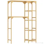 HOMCOM Mobilier deasupra mașinii de spălat din bambus cu 7 rafturi reversibile, spațiu economisitor, pentru depozitare și organizare, pentru baie și spălătorie, 100x40x157 cm, culoare lemn | Aosom Romania