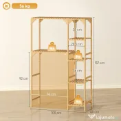 HOMCOM Mobilier deasupra mașinii de spălat din bambus cu 7 rafturi reversibile, spațiu economisitor, pentru depozitare și organizare, pentru baie și spălătorie, 100x40x157 cm, culoare lemn | Aosom Romania 