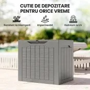 Outsunny Cufăr de Grădină cu Mânere, Container pentru Unelte Impermeabil, 56x41x50 cm, Bej Deschis | Aosom Romania 