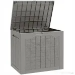 Outsunny Cufăr de Grădină cu Mânere, Container pentru Unelte Impermeabil, 56x41x50 cm, Bej Deschis