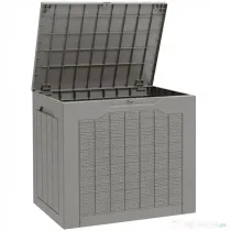 Outsunny Cufăr de Grădină cu Mânere, Container pentru Unelte Impermeabil, 56x41x50 cm, Bej Deschis
