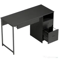 HOMCOM Birou Gaming Industrial, 120x52,3cm Stație Gaming cu Suport Tastatură, Compartiment Deschis și Sertare pentru Documente Format A4 Letter Legal, Masă Computer pentru Birou Acasă, Negru | Aosom Romania