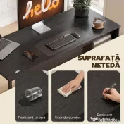 HOMCOM Birou Gaming Industrial, 120x52,3cm Stație Gaming cu Suport Tastatură, Compartiment Deschis și Sertare pentru Documente Format A4 Letter Legal, Masă Computer pentru Birou Acasă, Negru | Aosom Romania 