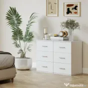 HOMCOM Noptieră pentru Dormitor cu 3 Sertare, Stil Modern din Lemn, Măsuță pentru Canapea, Sufragerie, Living și Dormitor, 40x35x60 cm, Alb | Aosom Romania 